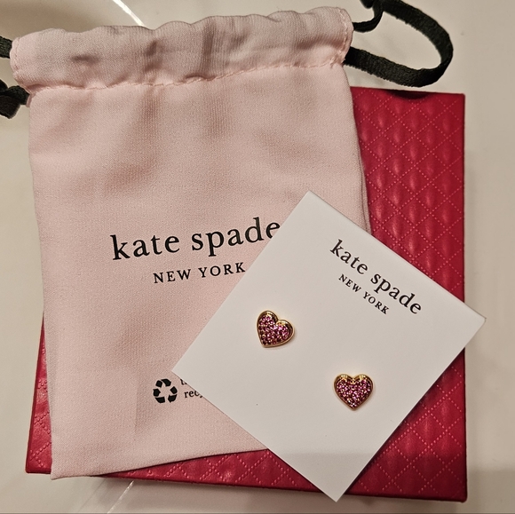 Kate Spade Heart Earrings +DustBag - Picture 8 of 12
